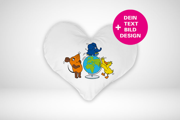 Gestalten Sie jetzt Ihre Sendung mit der Maus-Herz-Kissen online!