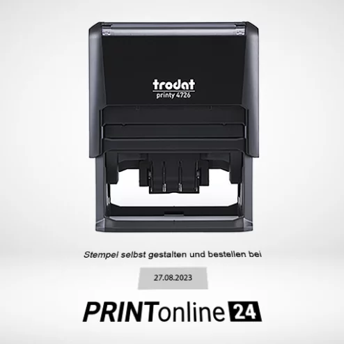 Stempel 75x38mm selbst online gestalten und erstellen lassen. Stempel in der Größe 75x38mm online bestellen bei PrintOnline24.