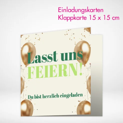 Einladung Klappkarten quadratisch drucken lassen auf verschiedenen Papierstärken. Einladung Klappkarten quadratisch online gestalten und bestellen.