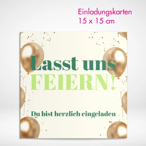 Einladungskarten quadratisch drucken lassen und bei PrintOnline24 bestellen.
