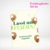 Einladungskarten B6 drucken und bestellen bei PrintOnline24. Einladungskarten B6 selbst online gestalten und drucken lassen.