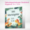 Geburtstagseinladungen Klappkarten quadratisch drucken lassen und online bestellen.