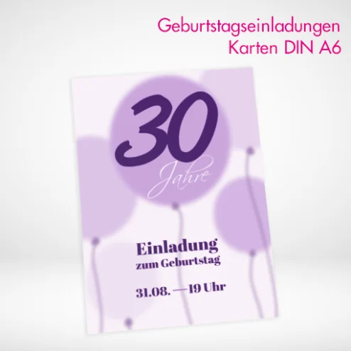 Geburtstagseinladungen Karten A6 drucken und bestellen. Geburtstagseinladungen Karten A6 selbst gestalten.