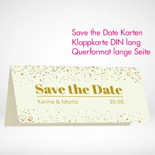 Save the Date Klappkarten DIN-Lang drucken und bestellen.