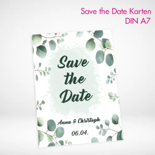 Save the Date Karten A7 drucken lassen und bestellen.