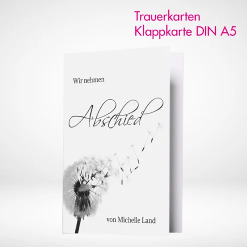 Trauerkarten Klappkarten A5 drucken lassen und bestellen.