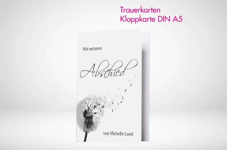 Trauerkarten Klappkarten A5 drucken lassen und bestellen.