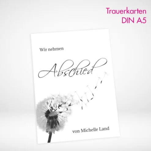 Trauerkarten A5 drucken lassen und selbst online gestalten.