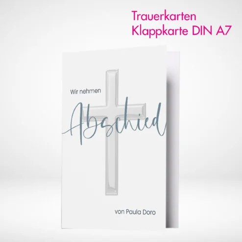Trauerkarten Klappkarten A7 drucken lassen und selbst online gestalten.
