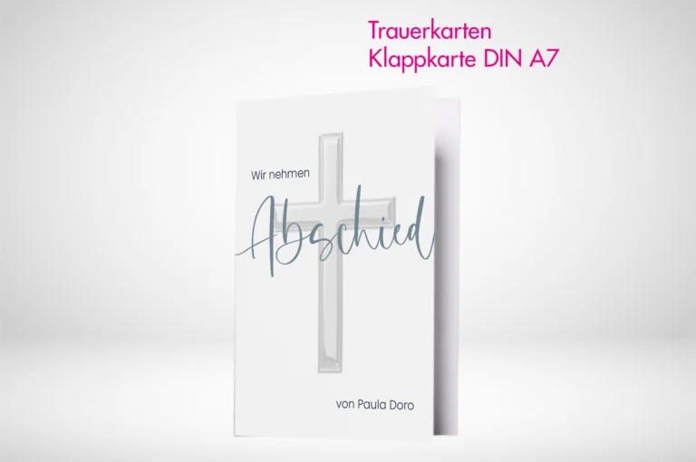 Trauerkarten Klappkarten A7 drucken lassen und selbst online gestalten.