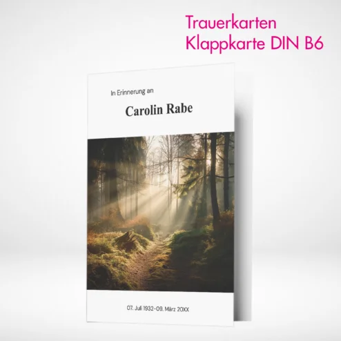 Trauerkarten Klappkarten B6 drucken und online gestalten.