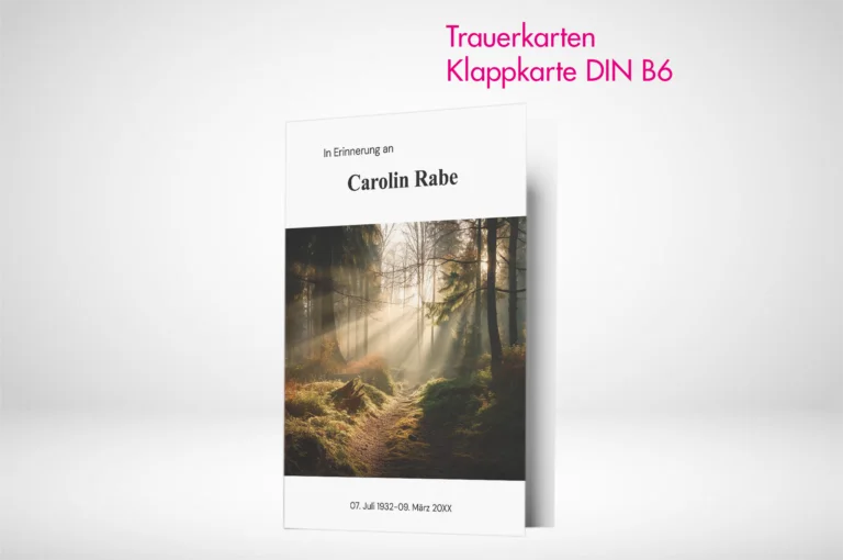Trauerkarten Klappkarten B6 drucken und online gestalten.