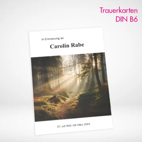 Trauerkarten B6 drucken lassen und selbst online gestalten bei PrintOnline24.