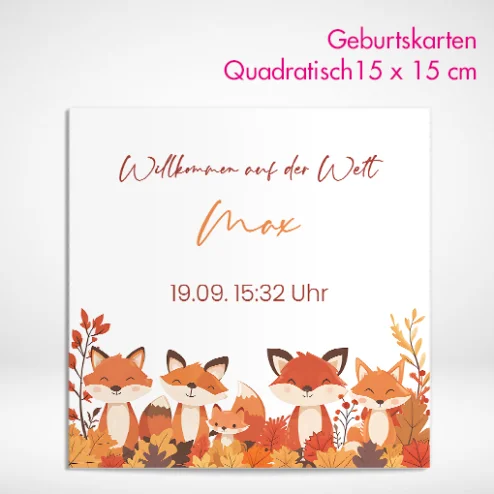 Geburtskarten quadratisch drucken und bestellen. Geburtskarten quadratisch online gestalten und drucken lassen.