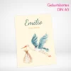 Geburtskarten A5 drucken auf unterschiedlichen Papiersorten. Geburtskarten A5 selbst online gestalten und bei PrintOnline24 bestellen.
