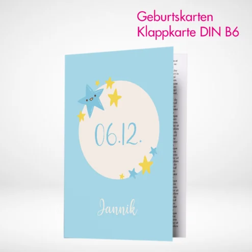 Geburtskarten Klappkarten B6 drucken und bestellen. Geburtskarten Klappkarten B6 online gestalten und drucken lassen.