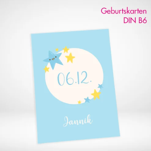 Geburtskarten B6 drucken auf verschiedenen Papierstärken. Geburtskarten B6 online gestalten und bestellen.