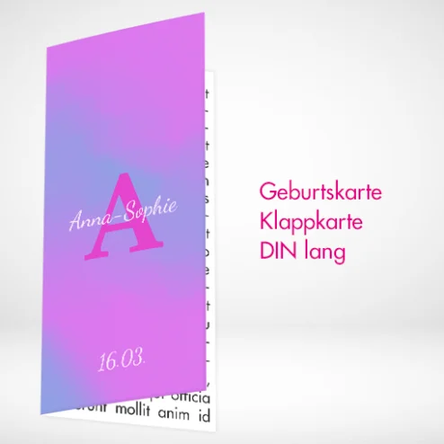 Geburtskarten Klappkarten DIN-Lang drucken lassen. Geburtskarten Klappkarten DIN-Lang auf verschiedenen Papierstärken drucken und bestellen.