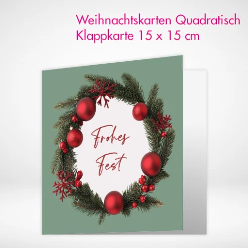 Weihnachtskarten Klappkarten quadratisch drucken und bestellen. Weihnachtskarten Klappkarten quadratisch 15 x 15 cm online gestalten und drucken lassen.