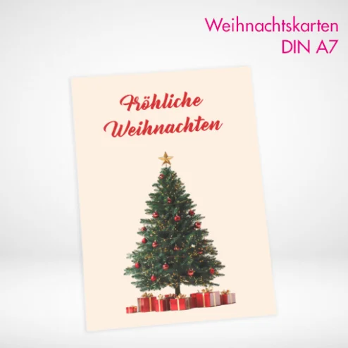 Weihnachtskarten A7 drucken und bestellen. Weihnachtskarten A7 online gestalten und bei PrintOnline24 drucken lassen.