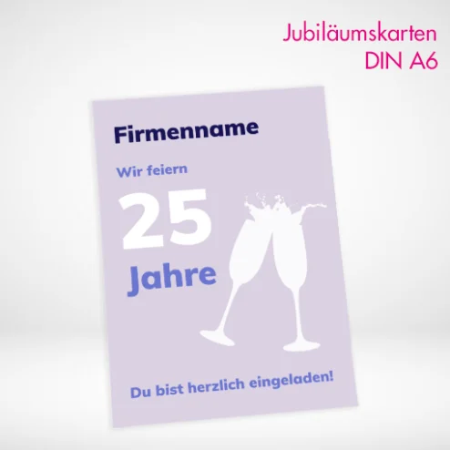Jubiläumskarten A6 drucken und bestellen. Jubiläumskarten A6 online gestalten und auf verschiedenen Papiersorten drucken.