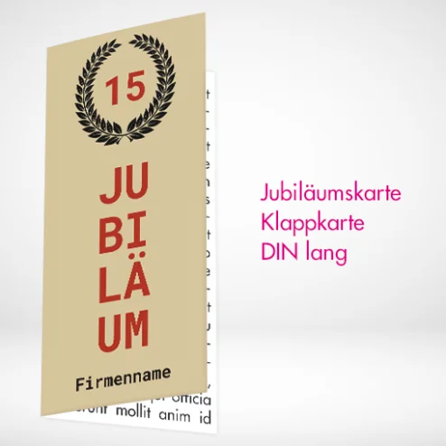 Jubiläumskarten Klappkarten DIN-Lang drucken lassen und bei PrintOnline24 bestellen. Eigene Jubiläumskarten Klappkarten DIN-Lang online gestalten und drucken.