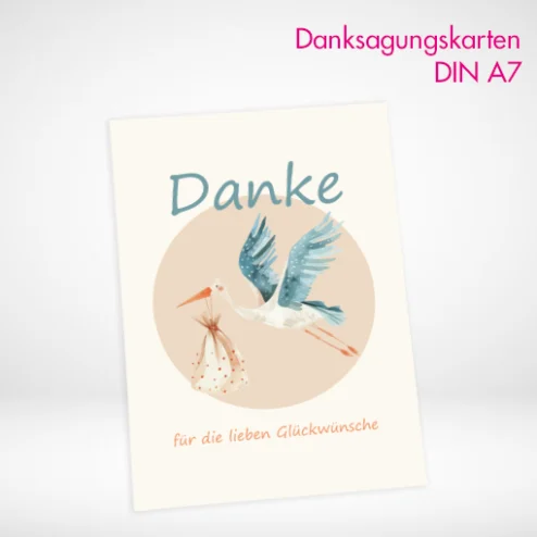 Danksagungskarten A7 drucken und bestellen. Danksagungskarten A7 selbst online gestalten und drucken lassen.