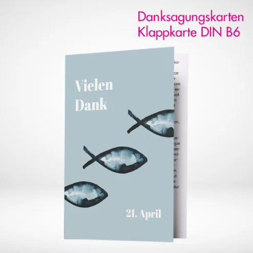 Danksagungskarten Klappkarten B6 drucken und bestellen. Danksagungskarten Klappkarten B6 selbst online gestalten und drucken lassen.