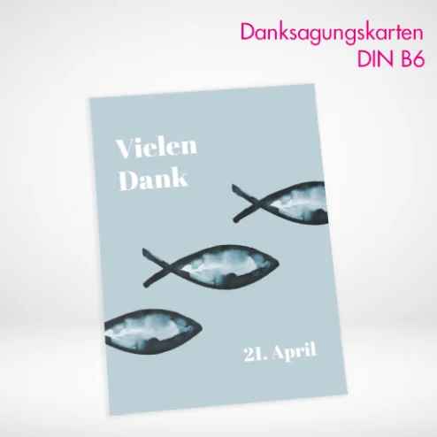 Danksagungskarten B6 drucken und bestellen. Danksagungskarten B6 online gestalten und bei PrintOnline24 drucken lassen.