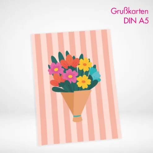 Grußkarten A5 drucken und bestellen. Eigene Grußkarten A5 selbst online gestalten und drucken lassen.