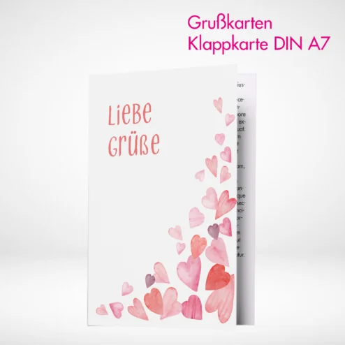 Grußkarten Klappkarten A7 drucken und bestellen. Eigene Grußkarten Klappkarten A7 online gestalten und drucken lassen.