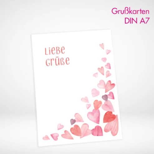 Grußkarten A7 drucken und bestellen. Grußkarten A7 selbst online gestalten und bei PrintOnline24 drucken lassen.