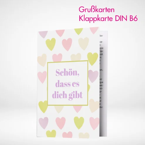 Grußkarten Klappkarten B6 drucken und bestellen. Grußkarten Klappkarten B6 selbst online gestalten und drucken lassen.