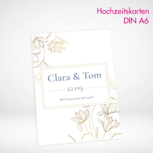 Hochzeitskarten A6 drucken und bestellen. Hochzeitskarten A6 selbst online gestalten und drucken lassen bei PrintOnline24.