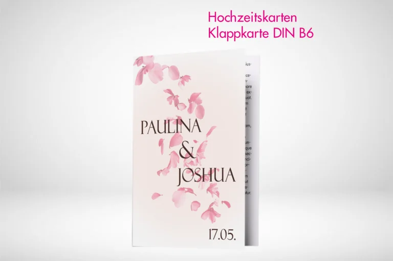 Hochzeitskarten Klappkarten B6 drucken und bestellen. Hochzeitskarten Klappkarten B6 selbst online gestalten und drucken lassen.