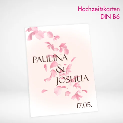 Hochzeitskarten B6 drucken und bestellen. Hochzeitskarten B6 selbst online gestalten und drucken lassen.