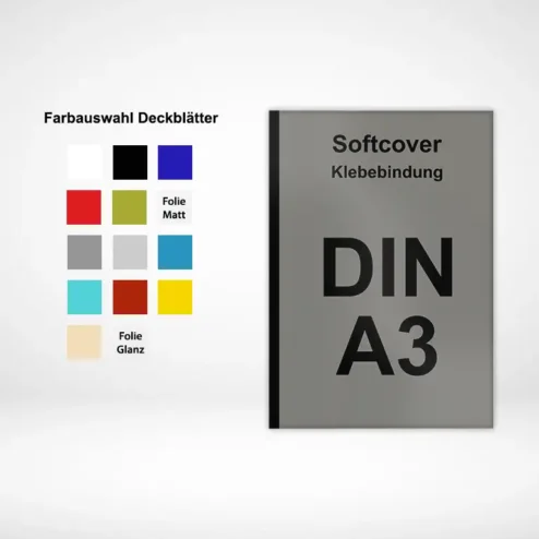 Klebebindung A3 Schwarz/Weiß Druck (Leimbindung) printonline24.com. Klebebindung A3 inklusive Druck online bestellen.