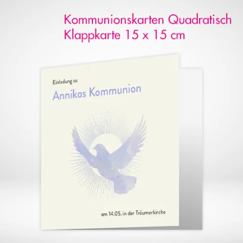 Kommunionskarten Klappkarten quadratisch drucken und bestellen. Kommunionskarten Klappkarten quadratisch online gestalten und drucken lassen.