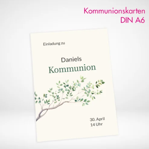 Kommunionskarten A6 drucken und bestellen. Kommunionskarten A6 selbst online gestalten und drucken lassen.