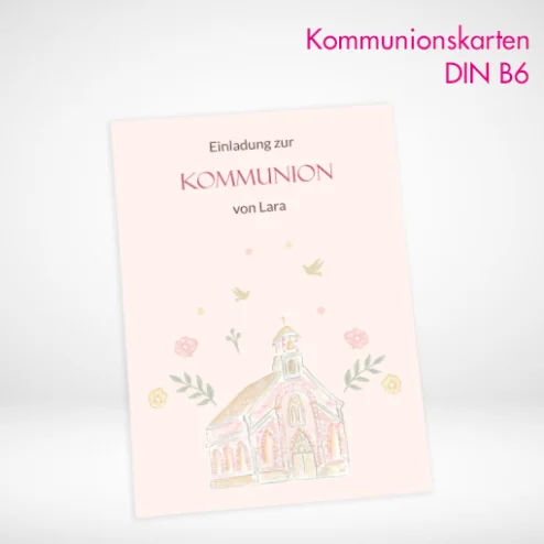 Kommunionskarten B6 drucken und bestellen. Kommunionskarten B6 selbst online gestalten und bei PrintOnline24 drucken lassen.