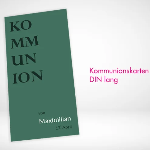 Kommunionskarten DIN Lang drucken und bestellen. Kommunionskarten DIN Lang online gestalten und drucken lassen.