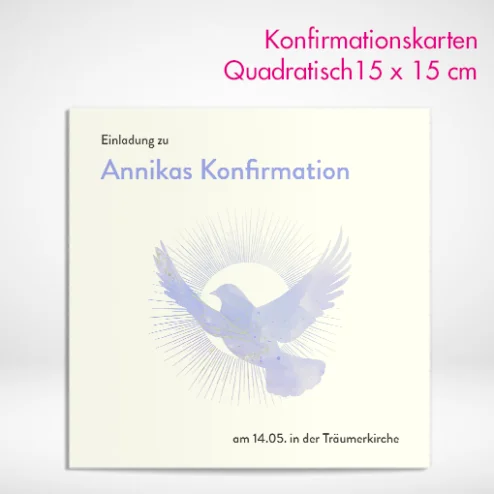 Konfirmationskarten quadratisch drucken lassen und bestellen. Konfirmationskarten quadratisch online gestalten und bei PrintOnline24 drucken.