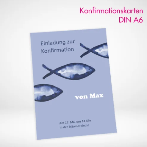 Konfirmationskarten A6 drucken lassen und bestellen. Konfirmationskarten A6 selbst online gestalten und drucken lassen.
