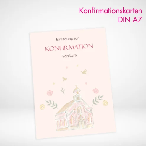 Konfirmationskarten A7 drucken und bestellen. Konfirmationskarten A7 selbst online gestalten und bei PrintOnline24 drucken lassen.