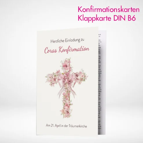 Konfirmationskarten Klappkarten B6 drucken lassen. Konfirmationskarten Klappkarten B6 online gestalten und bestellen bei PrintOnline24.