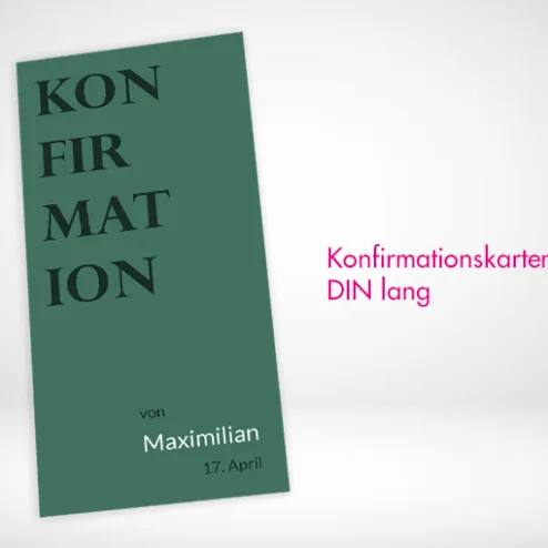 Konfirmationskarten DIN Lang drucken und bestellen. Konfirmationskarten DIN Lang online gestalten und drucken lassen.