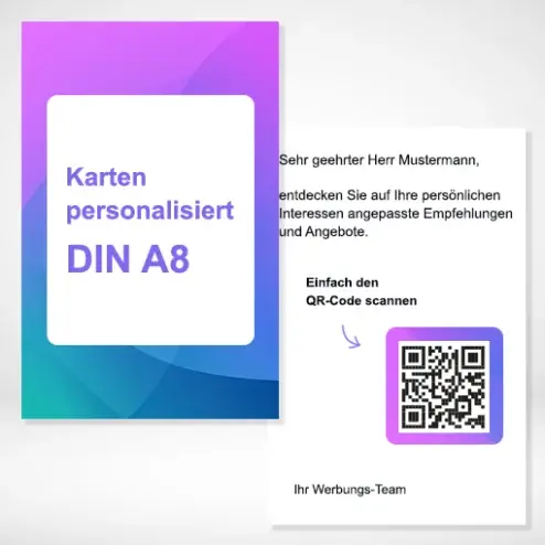 Karten personalisiert A8 drucken und bestellen bei PrintOnline24. Karten personalisiert A8 selbst gestalten und drucken lassen.