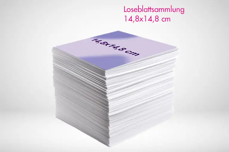Loseblattsammlung 148x148 mm farbig drucken und bestellen bei PrintOnline24.