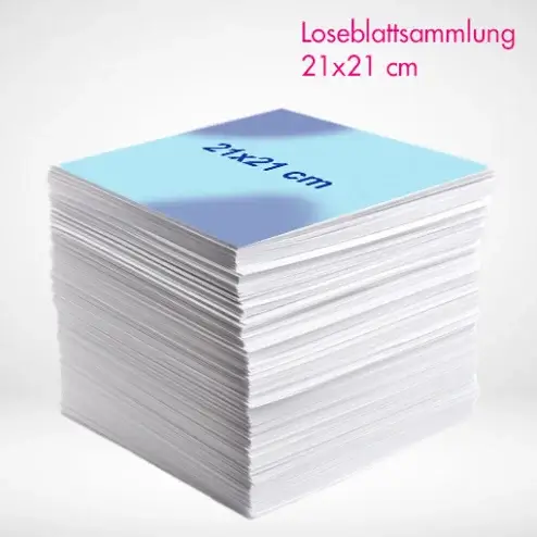Loseblattsammlung 21x21 cm farbig drucken und bestellen. Loseblattsammlung 21x21 cm farbig drucken lassen bei PrintOnline24.