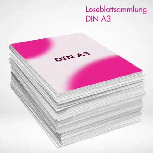 Loseblattsammlung A3 farbig drucken und bestellen. Loseblattsammlung A3 farbig auf verschiedenen Papierstärken drucken lassen.
